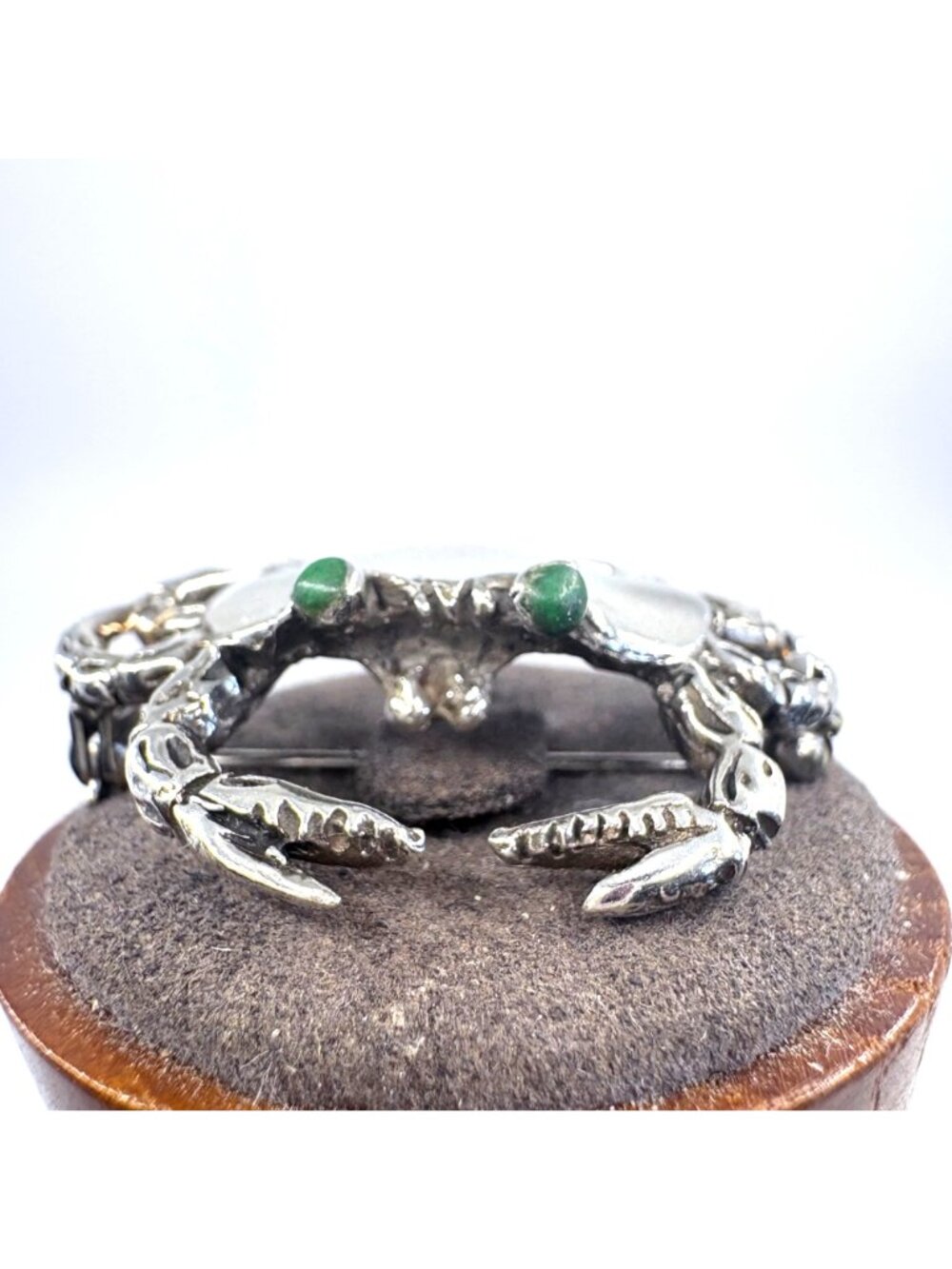 Turquoise Eyes Crab Brooch Sterling Silver 925 Size 1.5" Length - Picture 3 of 10